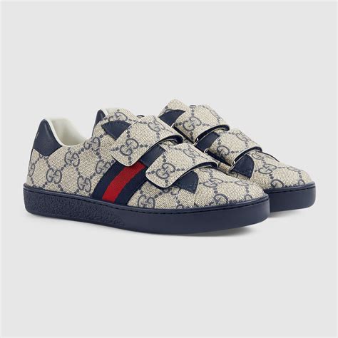 children gucci sneakers|Children's Ace sneaker in blue and grey GG Supreme .